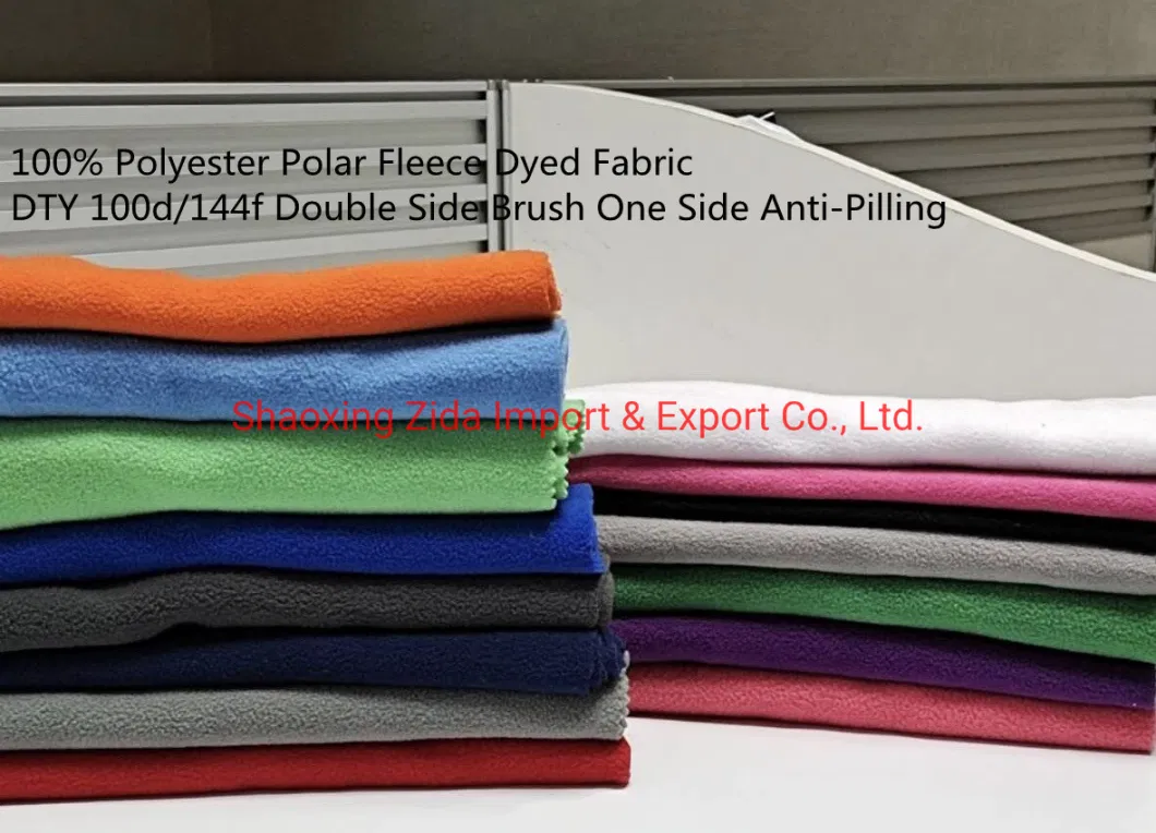 100% Polyester DTY100d/144f Polar Fleece Double Side Brush One Side Anti-Pilling Fabric