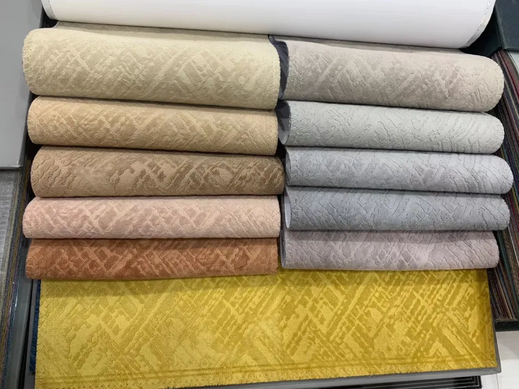 New Embossed Design on Holland Velvet Curtain Fabric