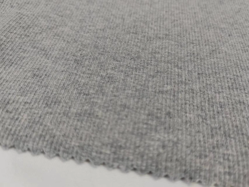 Organic Cotton/Spandex Melange 2*2 Rib Wholesale High Quality Knitted Fabric for Garment Bedding Toy