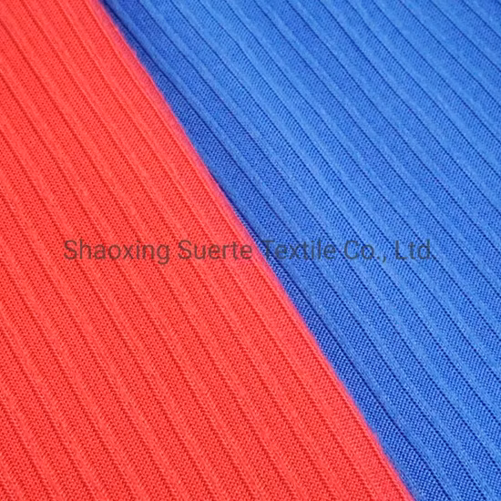 Knitted 95%Polyester 5%Spandex Material DTY Rib Fabric for Jersey Tshirt