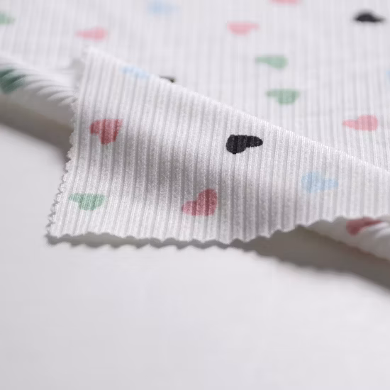 95% Polyester 5% Spandex Printed Stretch Rib Knitted Fabric
